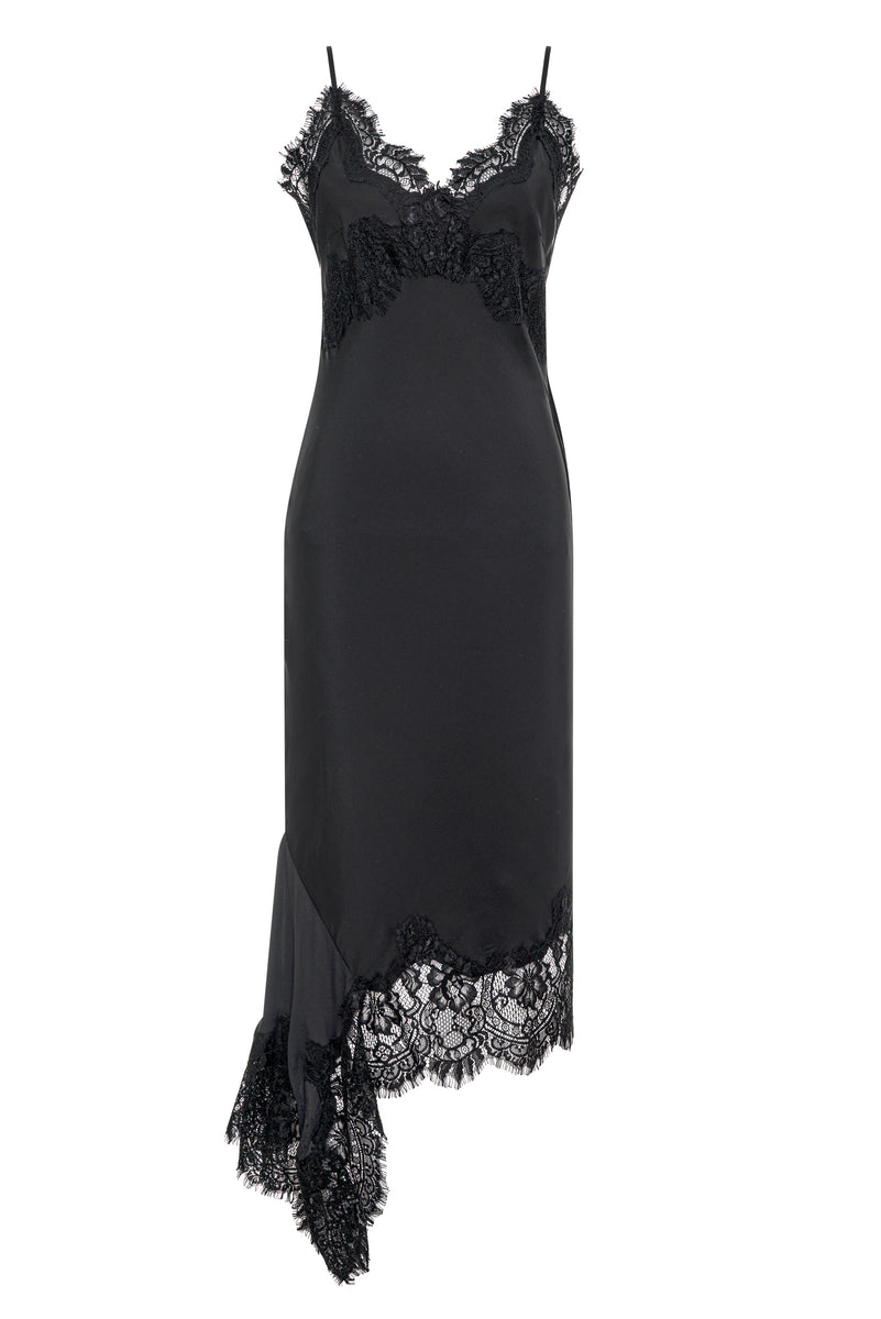 Emma Sheer Bottom Slip Dress Black Black / S