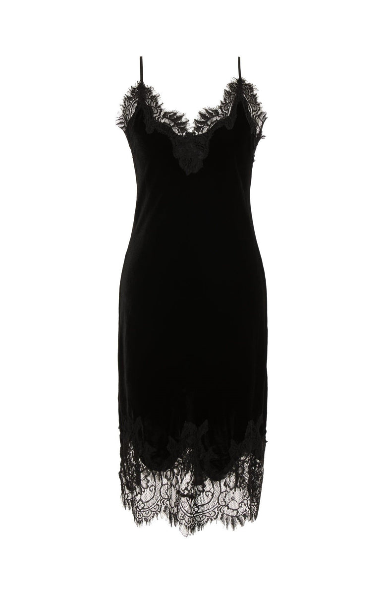 gold hawk black dress Velvet Coco Lace Silk dress