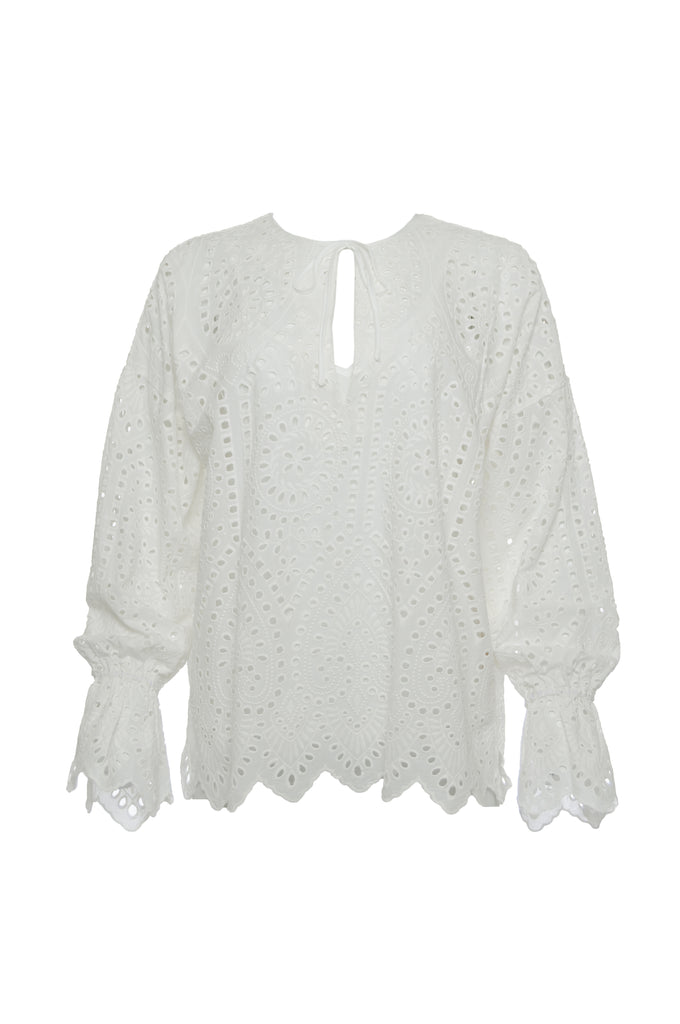 The Adele Cotton Oversized Top in white.