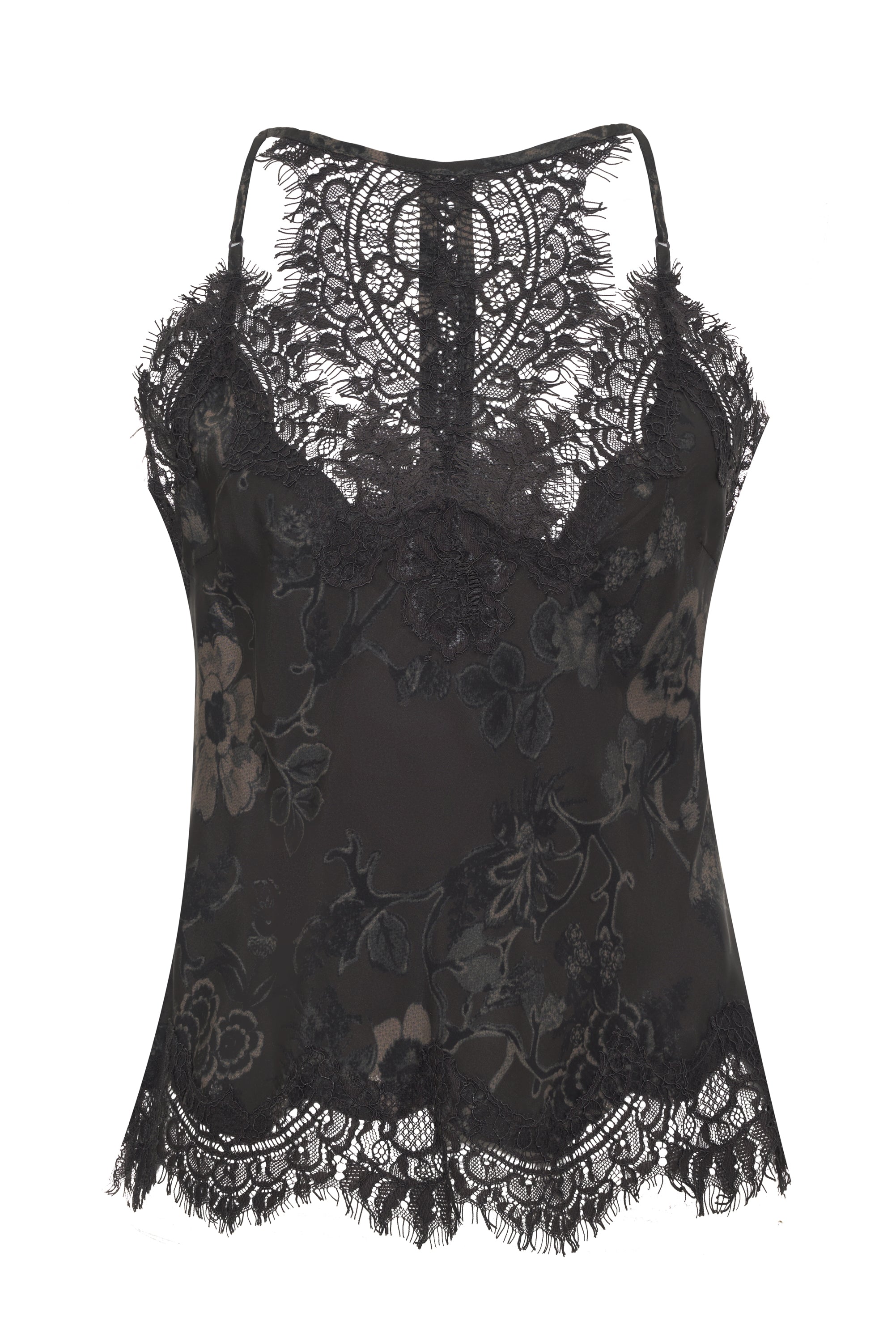 Printed Lucy Cami Black Grey Botanical – Gold Hawk Clothing