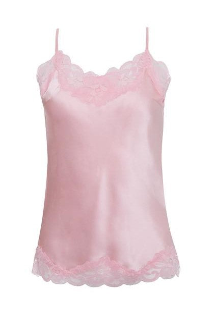 Floral Lace Silk Cami - Ballerina Pink – Gold Hawk Clothing