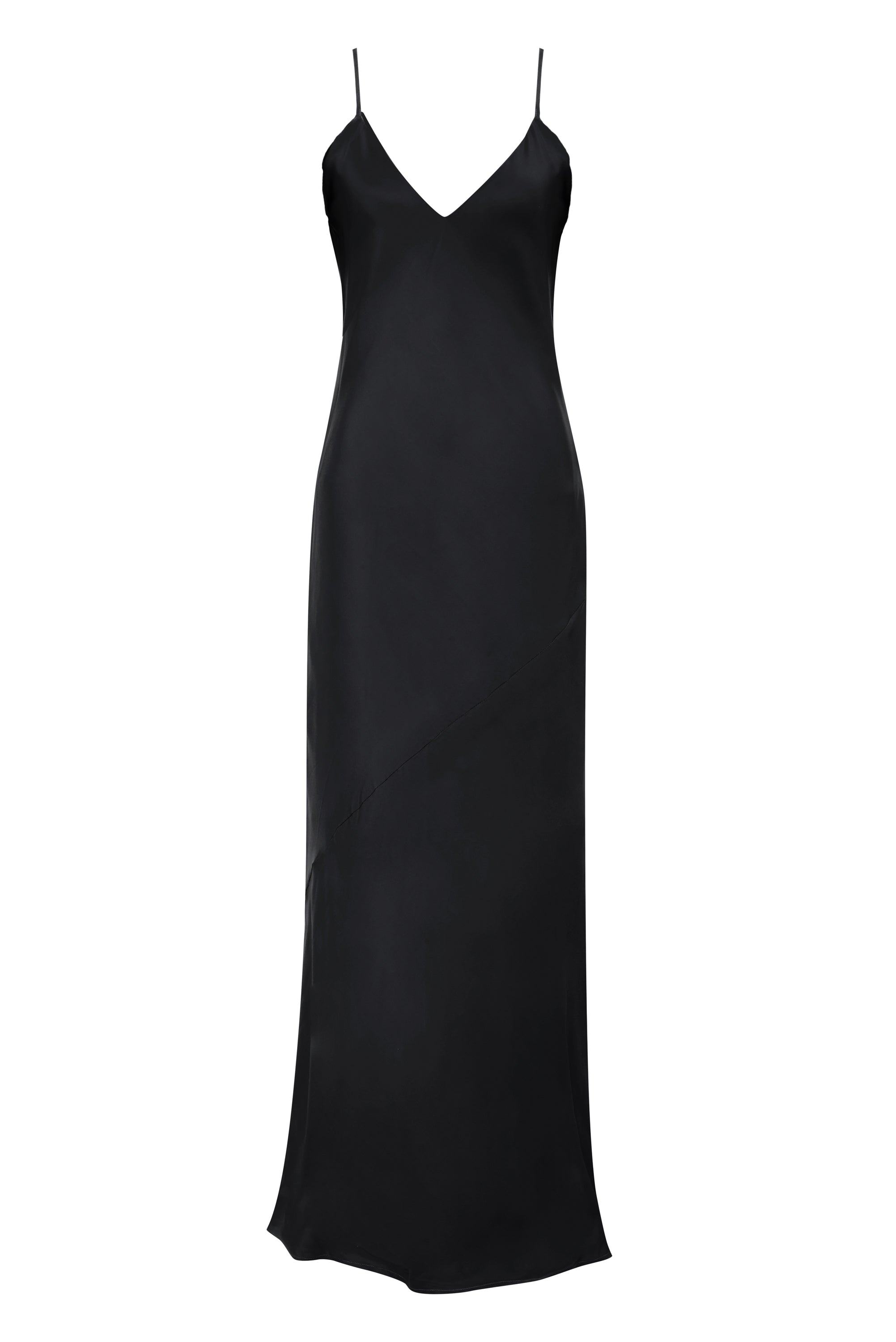 amazon black silk dress Noir Crystal Strap Long Silk Slip Dress main image 0