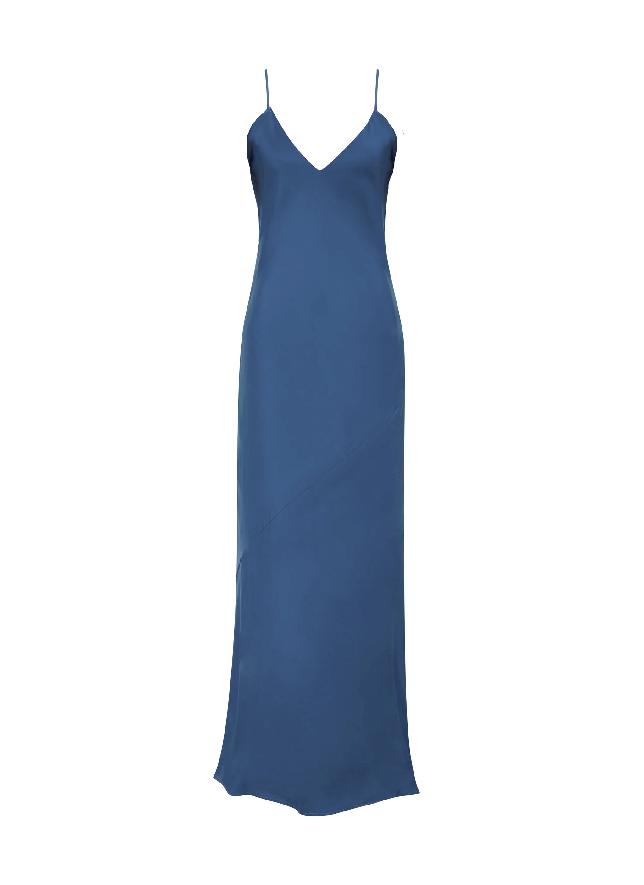 Noa Long Slip Dress Mediterranean Blue – Gold Hawk Clothing