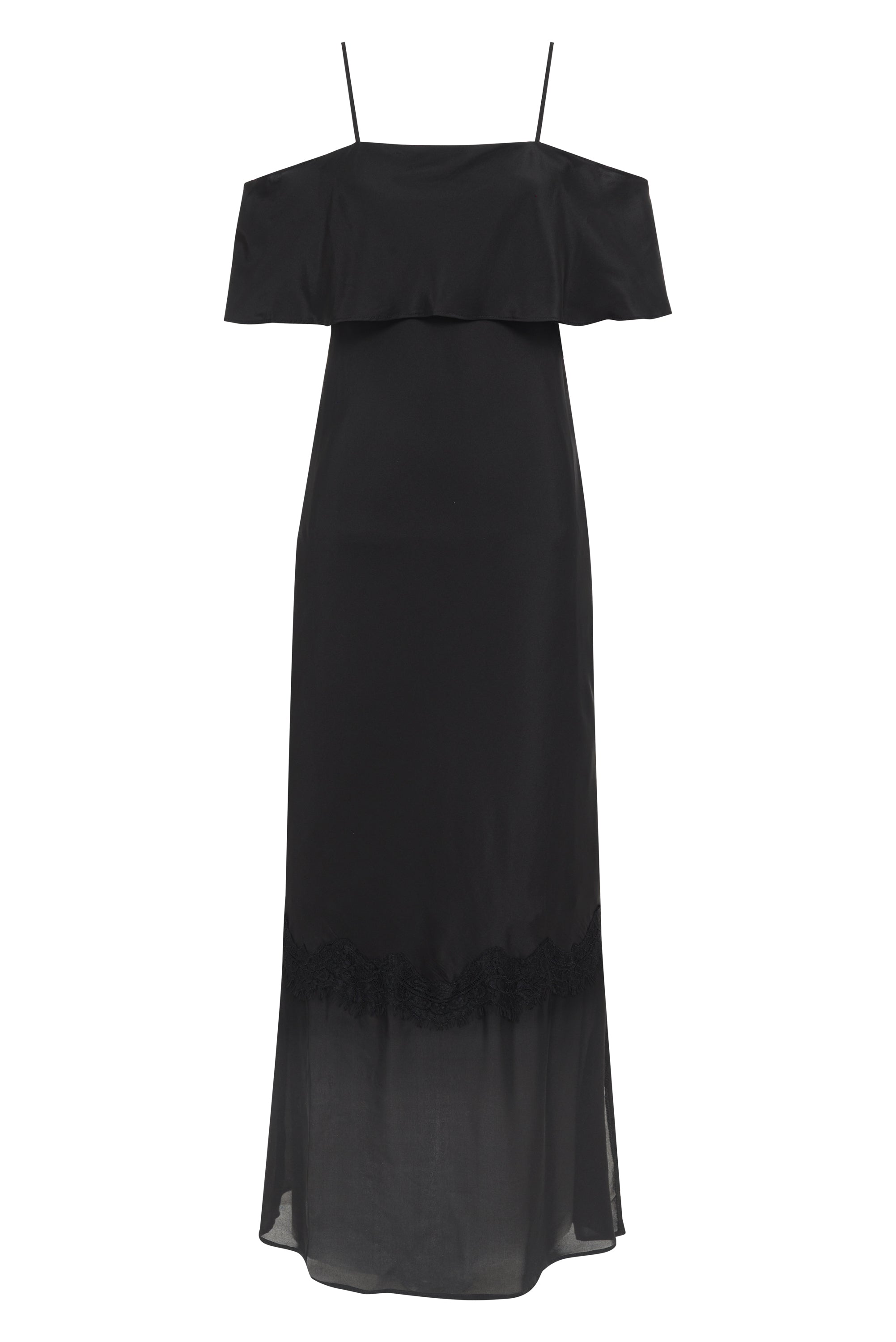 Kaia Sheer Bottom Long Dress Black / S Kaia Sheer Bottom Long Dress Black / S