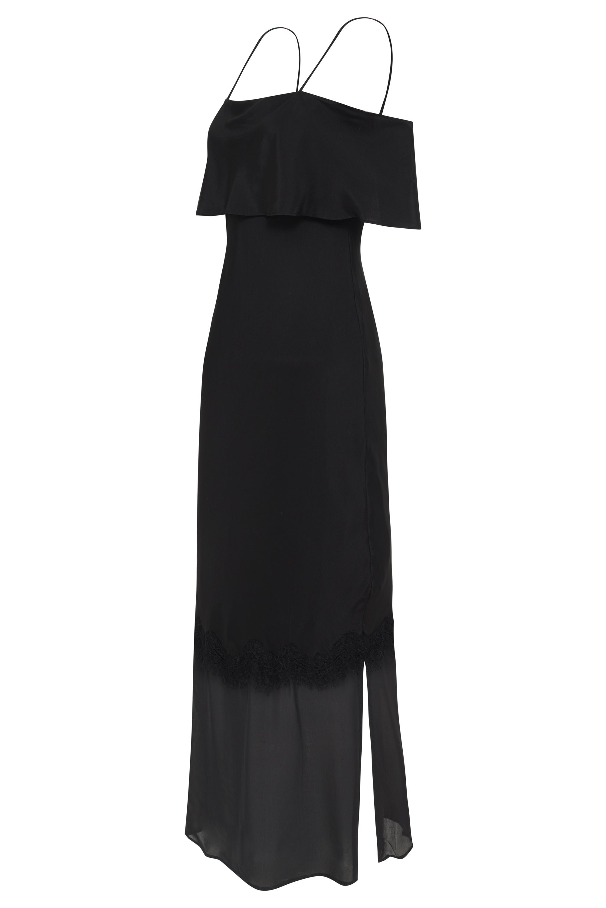 Kaia Sheer Bottom Long Dress Black / S Kaia Sheer Bottom Long Dress Black / S