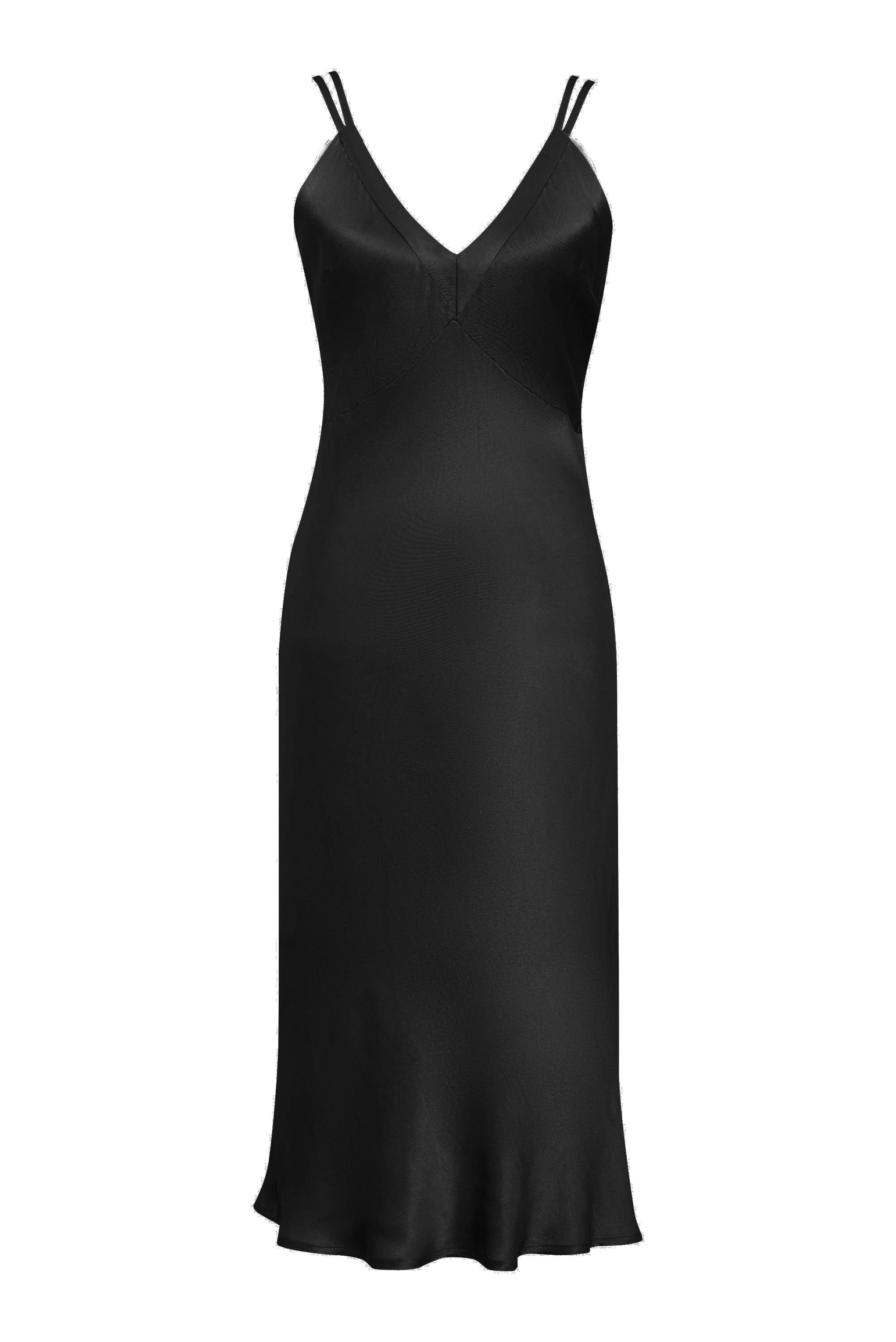Sylvia Bias Slip Dress Black Black / XS