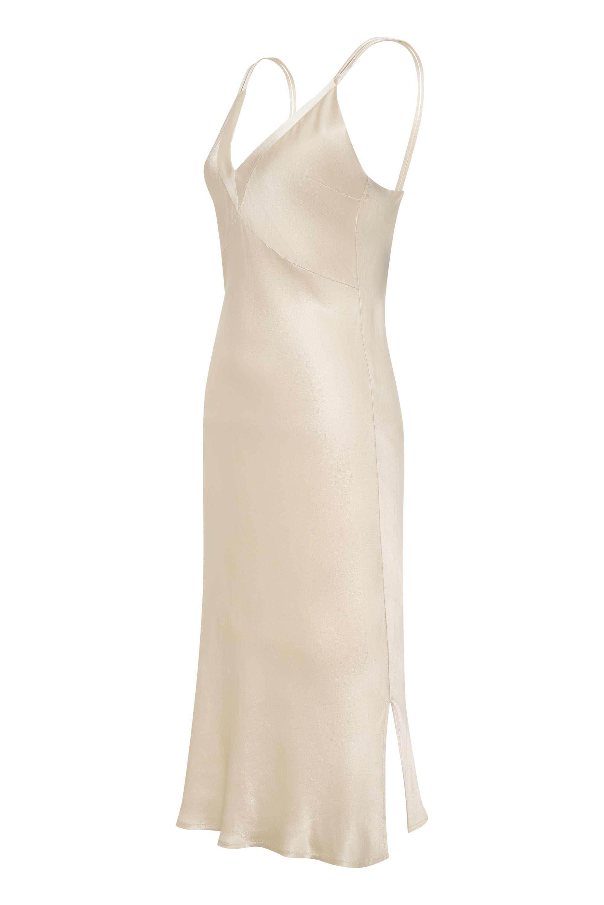 Sylvia Bias Slip Dress Pearl Pearl / L