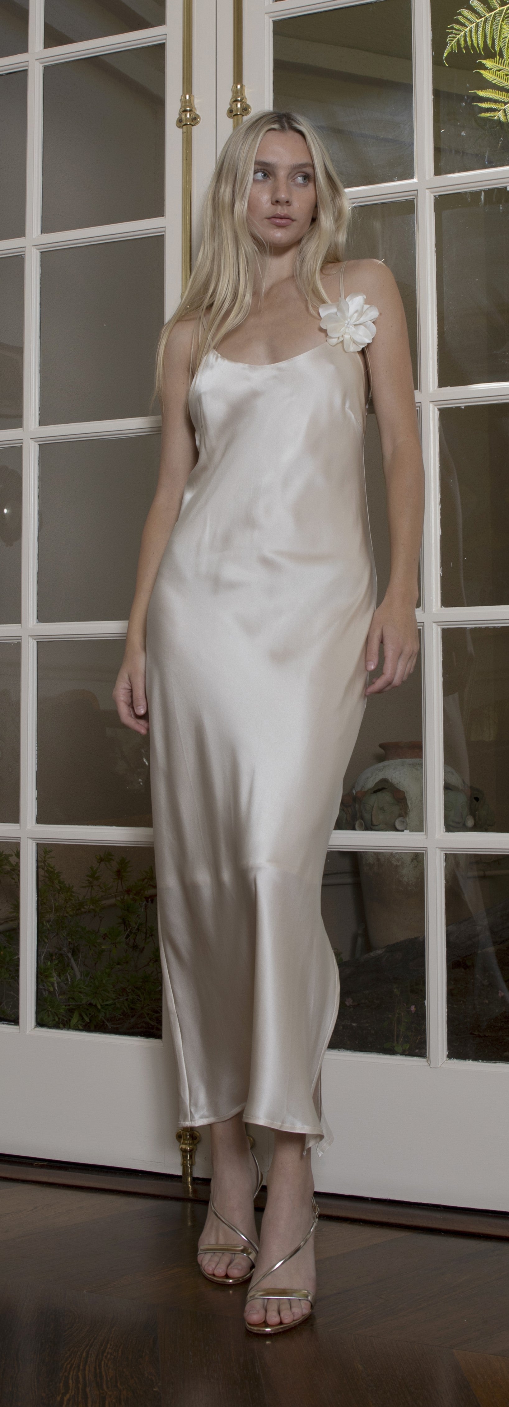 gold hawk silk dress Grace Lace Silk Dress Cloud / S