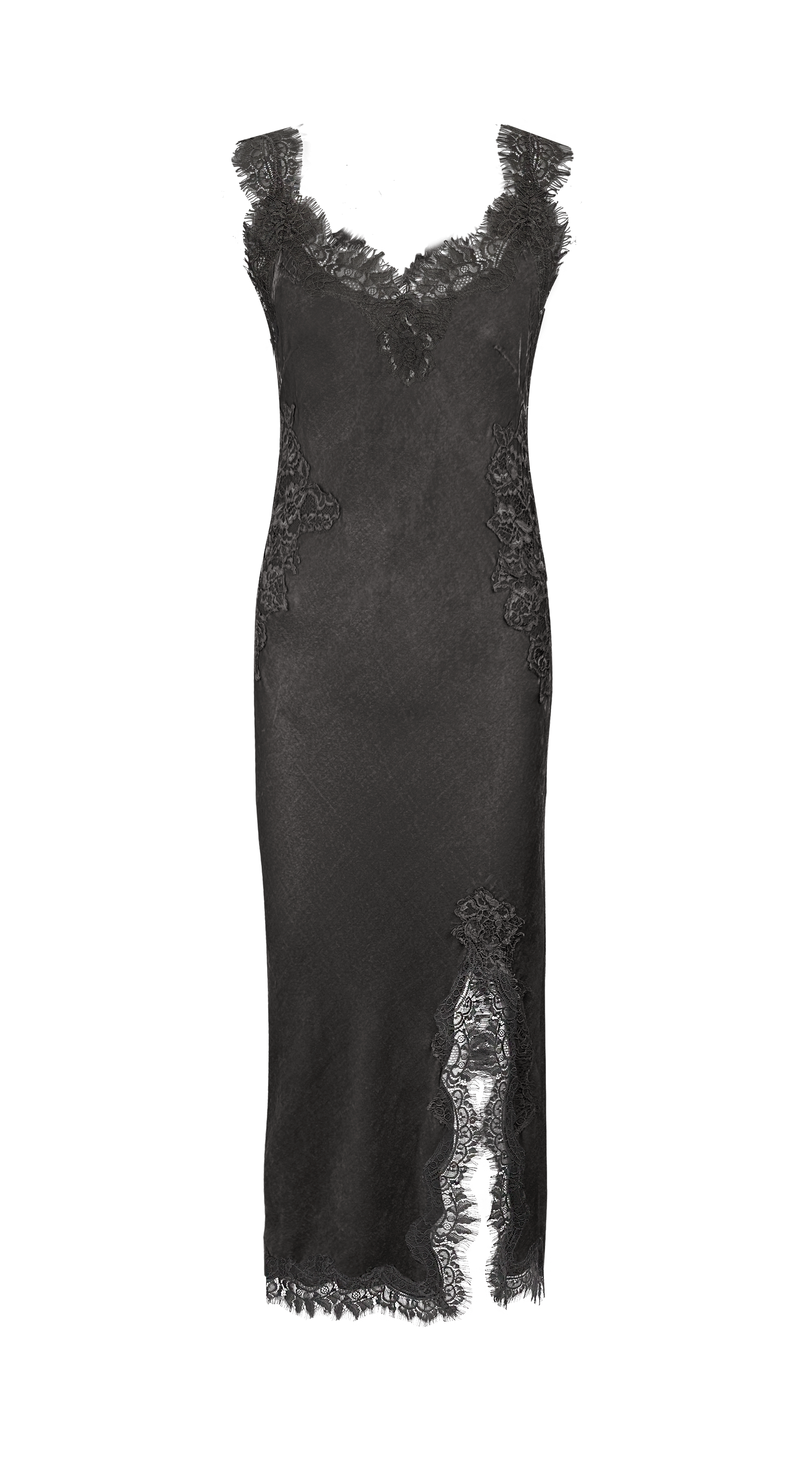 dark grey velvet dress Velvet Harper Strap Long Bias Dress