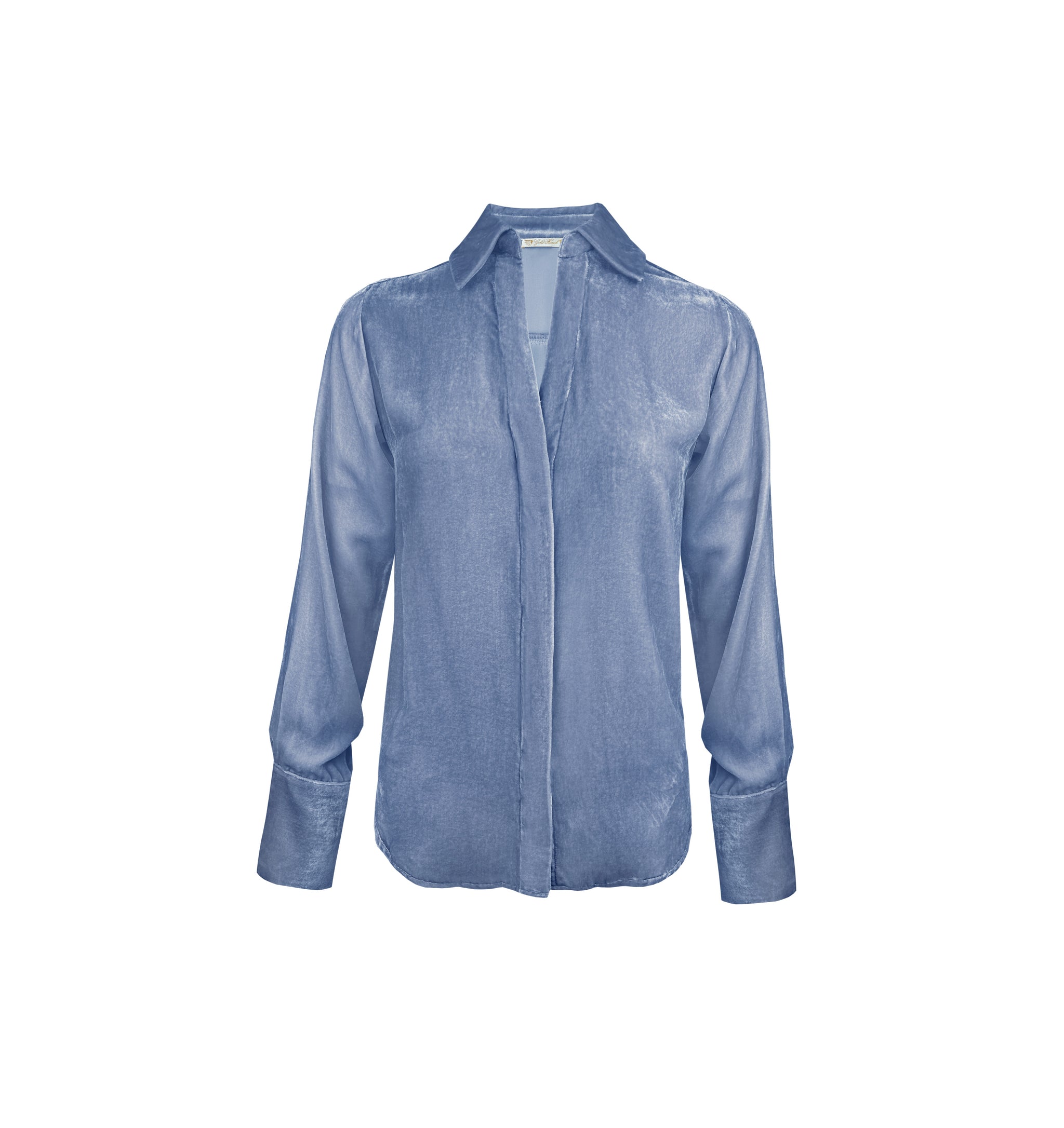 blue velvet dress shirt Women's Blue Faux Georgette Anarkali Suit With Dupatta Blue / M main image 1