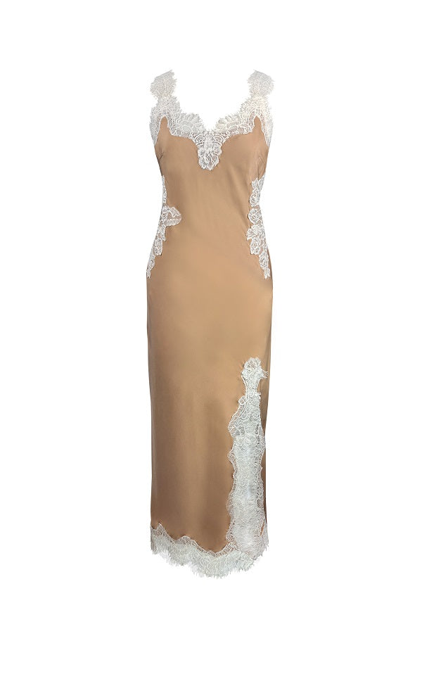 Harper Strap Long Bias Dress - Dune Sand/Pearl Dune Sand / Pearl / S Harper Strap Long Bias Dress - Dune Sand/Pearl Dune Sand / Pearl / S