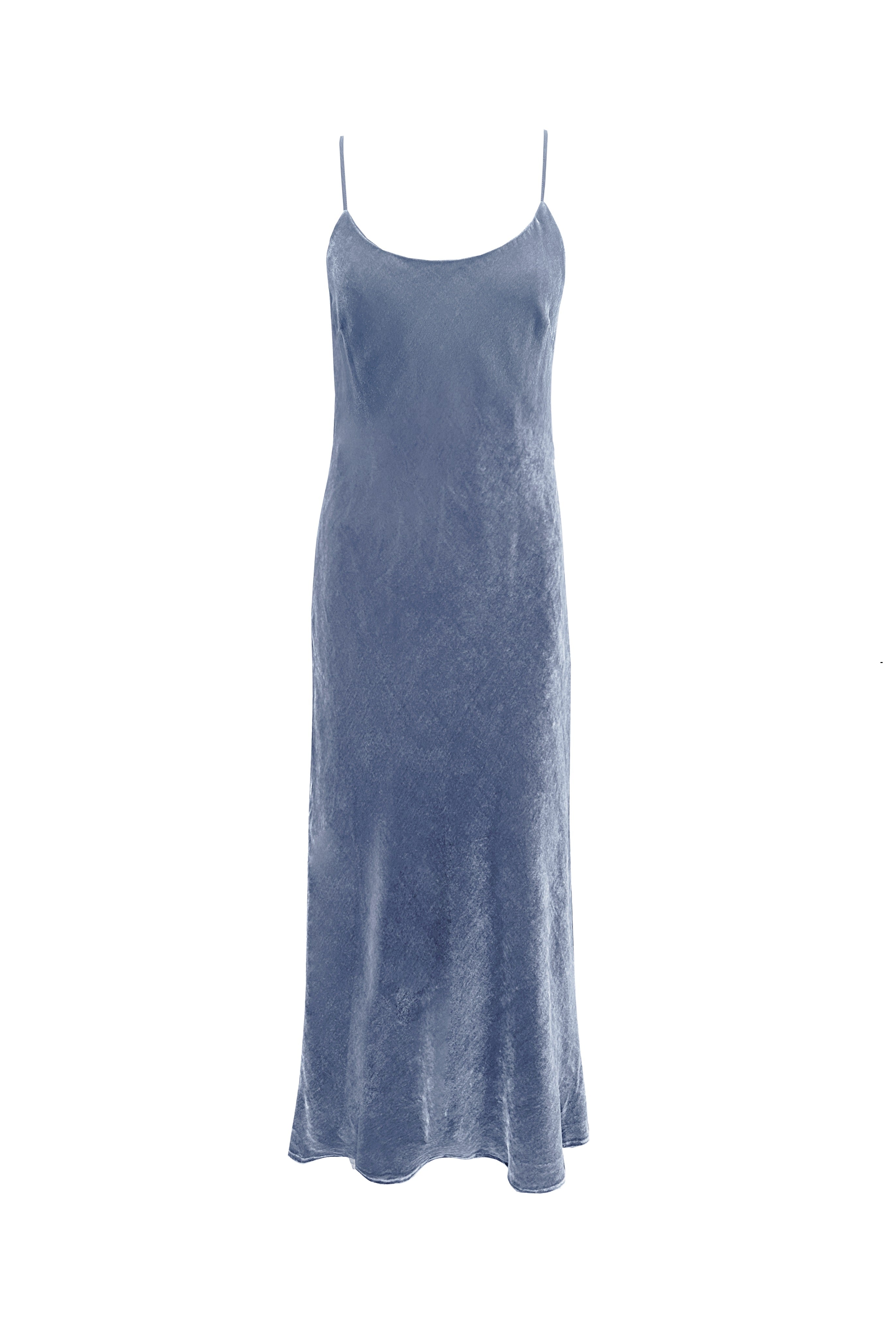 Velvet Strap Long Bias Dress
