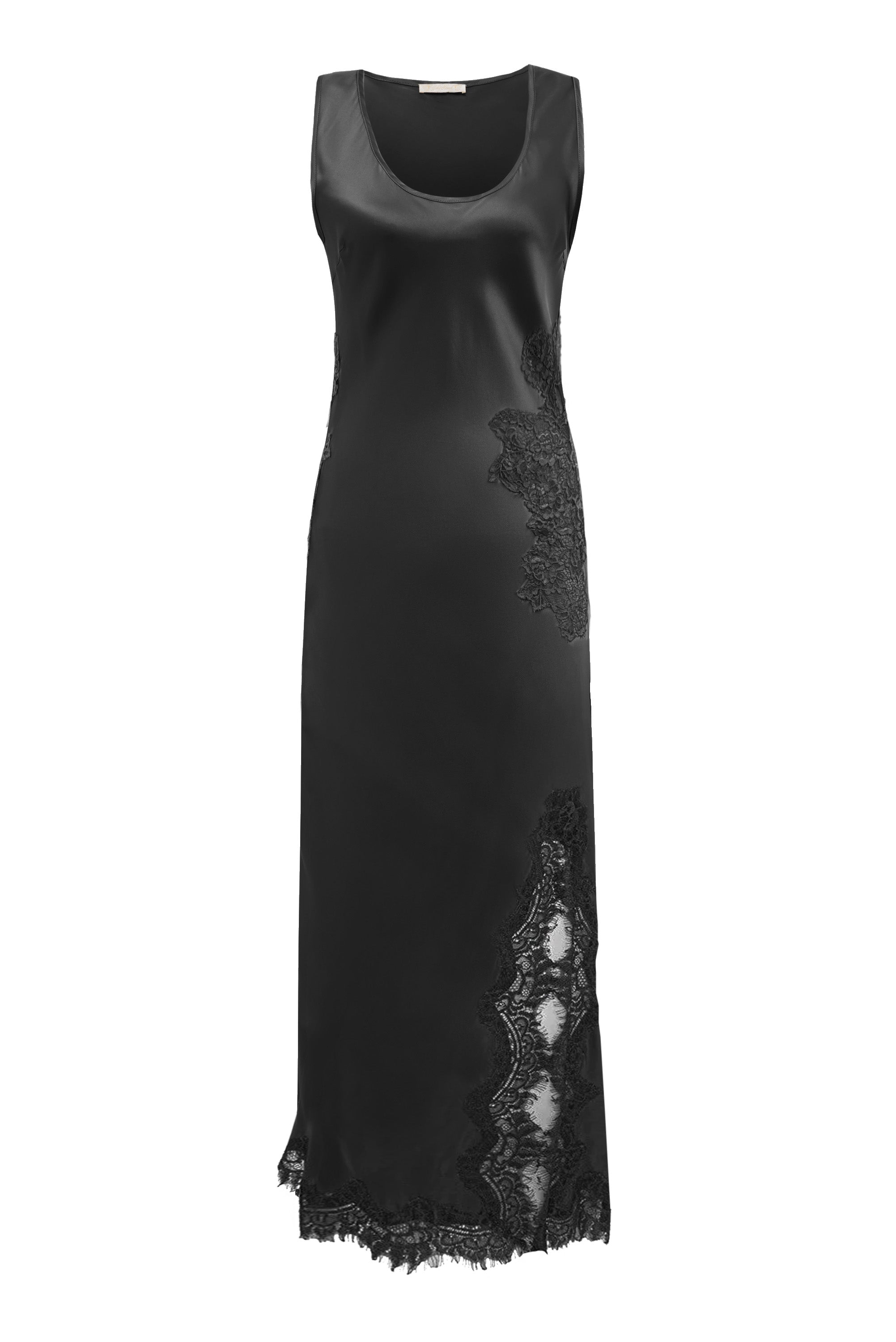 Luna Sleeveless Long Bias Dress - Black Black / S Luna Sleeveless Long Bias Dress - Black Black / S