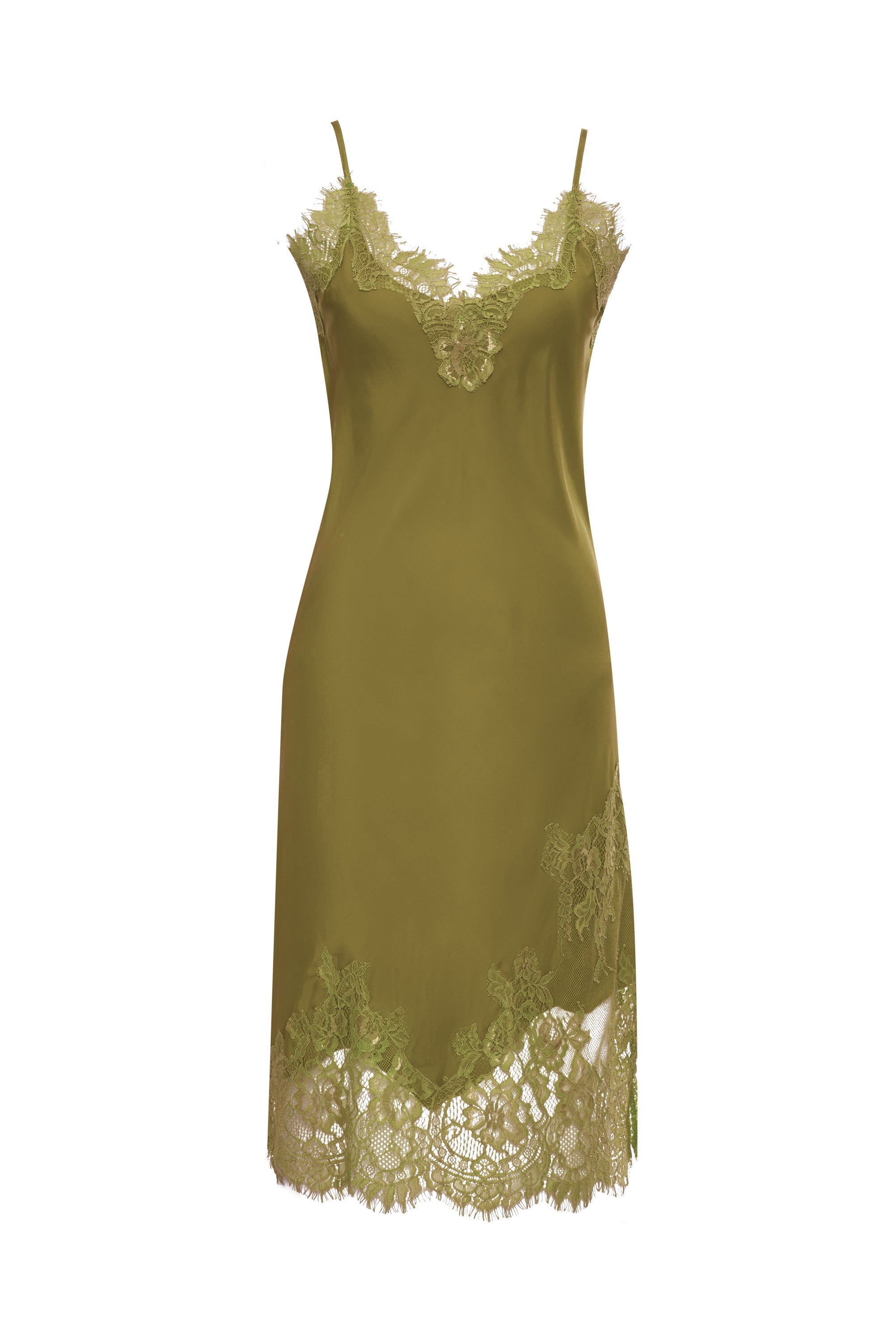 Gold Hawk Coco Lace Silk Dress Olive/Olive / M / 100% Silk Gold Hawk Coco Lace Silk Dress Olive/Olive / M / 100% Silk