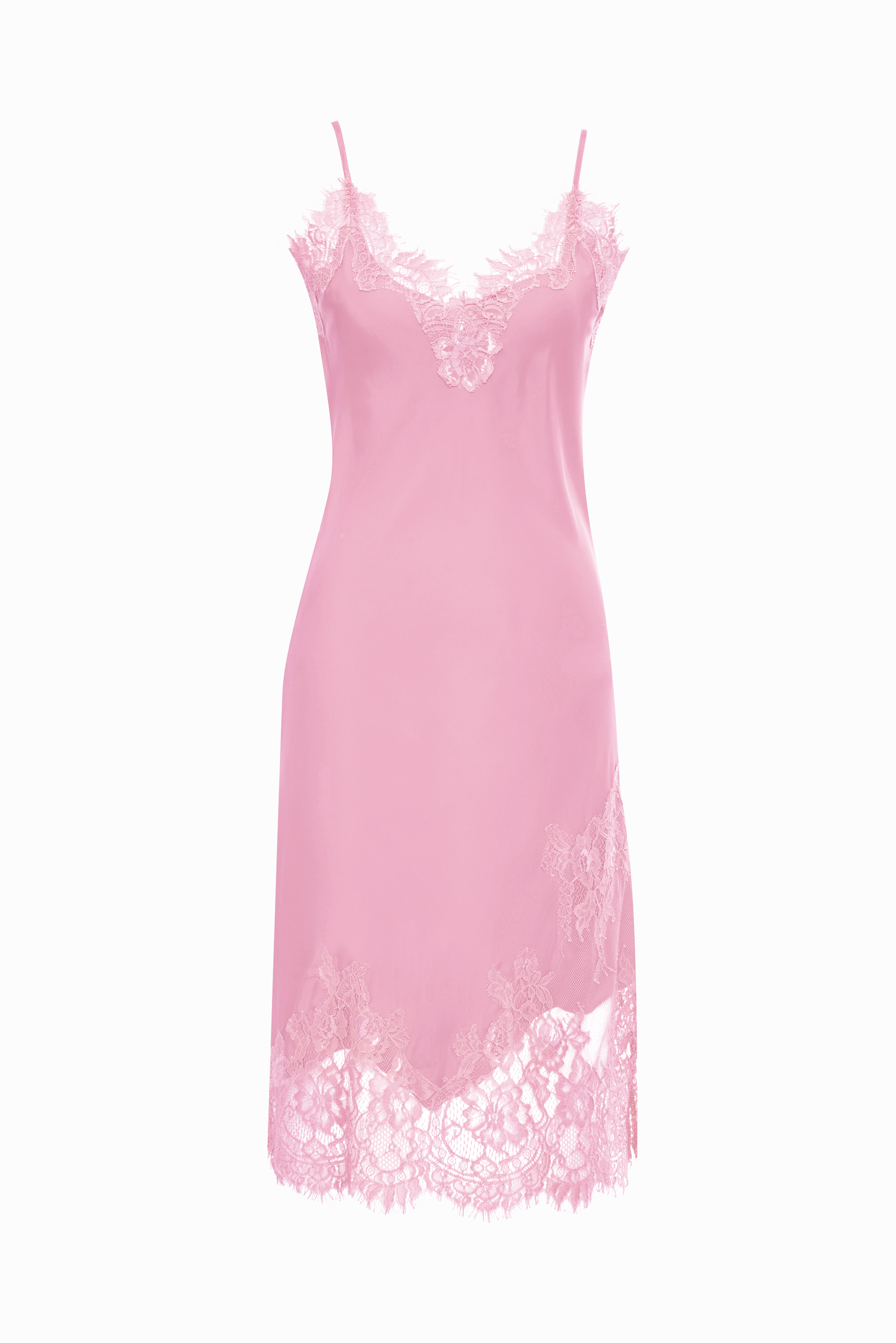 Grace Lace Silk Dress - Pretty In Pink Pretty In Pink / XS Grace Lace Silk Dress - Pretty In Pink Pretty In Pink / XS