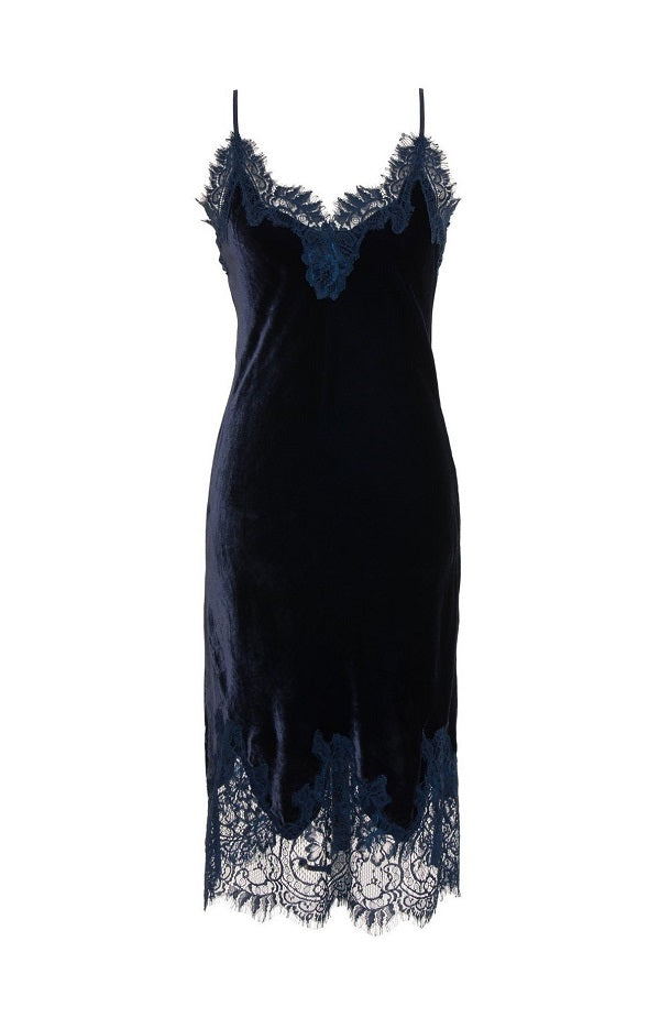 Velvet Coco Lace Dress -Blue Ink