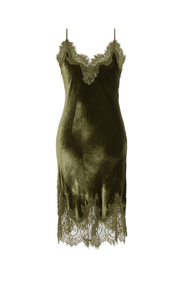 Velvet Coco Lace Dress - Dark Olive Dark Olive / S Velvet Coco Lace Dress - Dark Olive Dark Olive / S