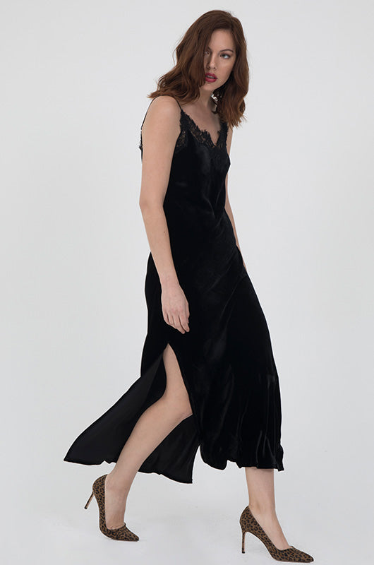 gold hawk velvet dress Coco Lace Long Slip Olive Coco lace dress