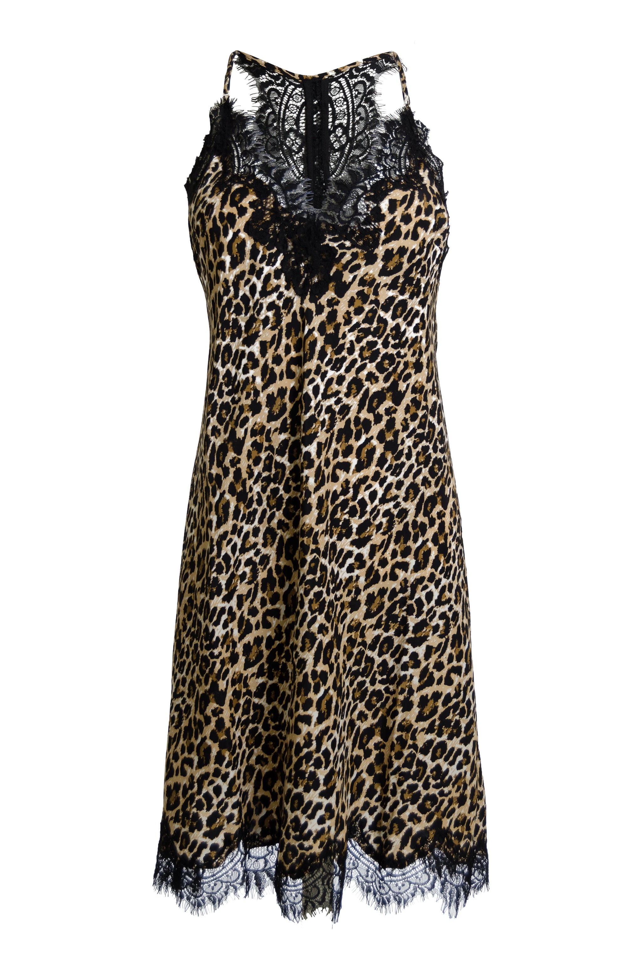 Animal Print Racerback Silk Dress Mocca - Main Image