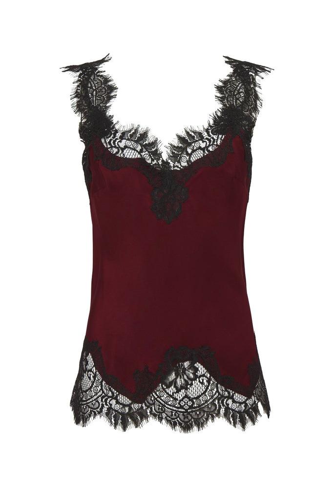 Amelia Lace Cami in Hibiscus Red