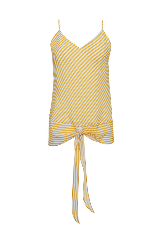 The Mini Stripe Camisole in gold.
