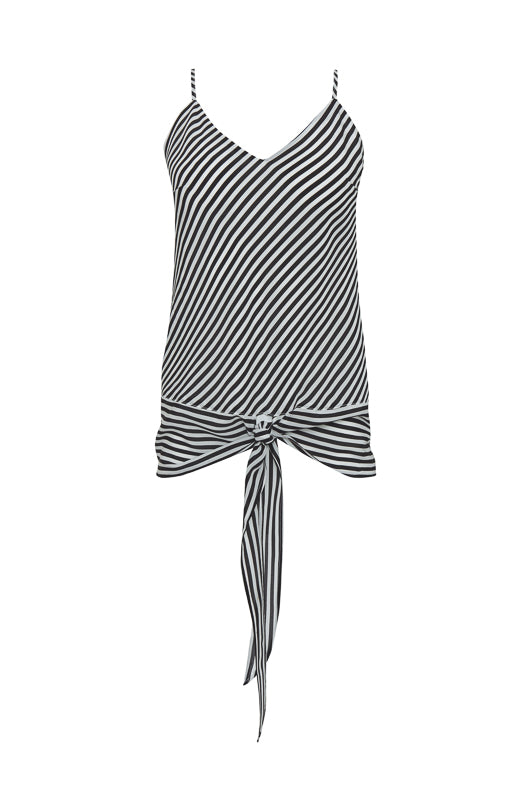 The Mini Stripe Camisole in black.