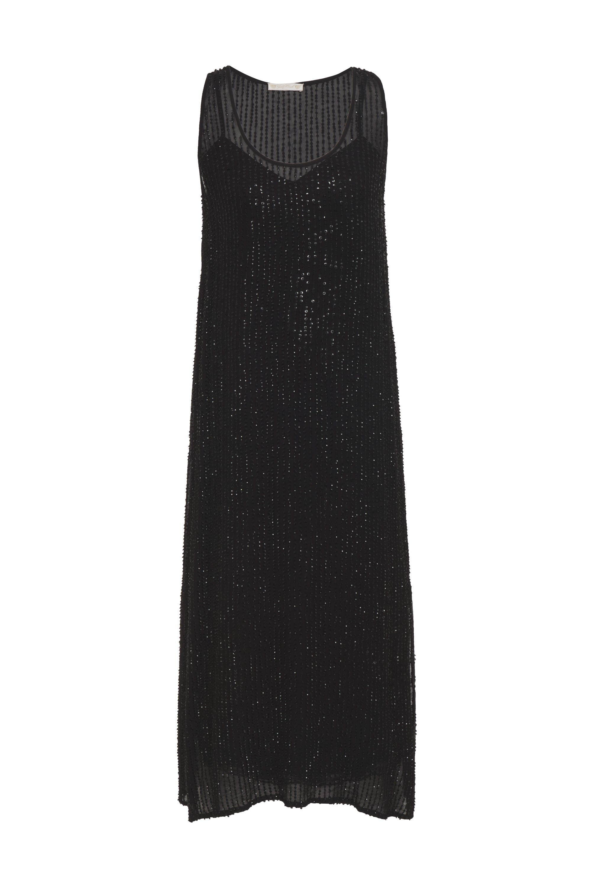 Liza Sequin Long Tank Dress Black Liza Sequin Long Tank Dress Black