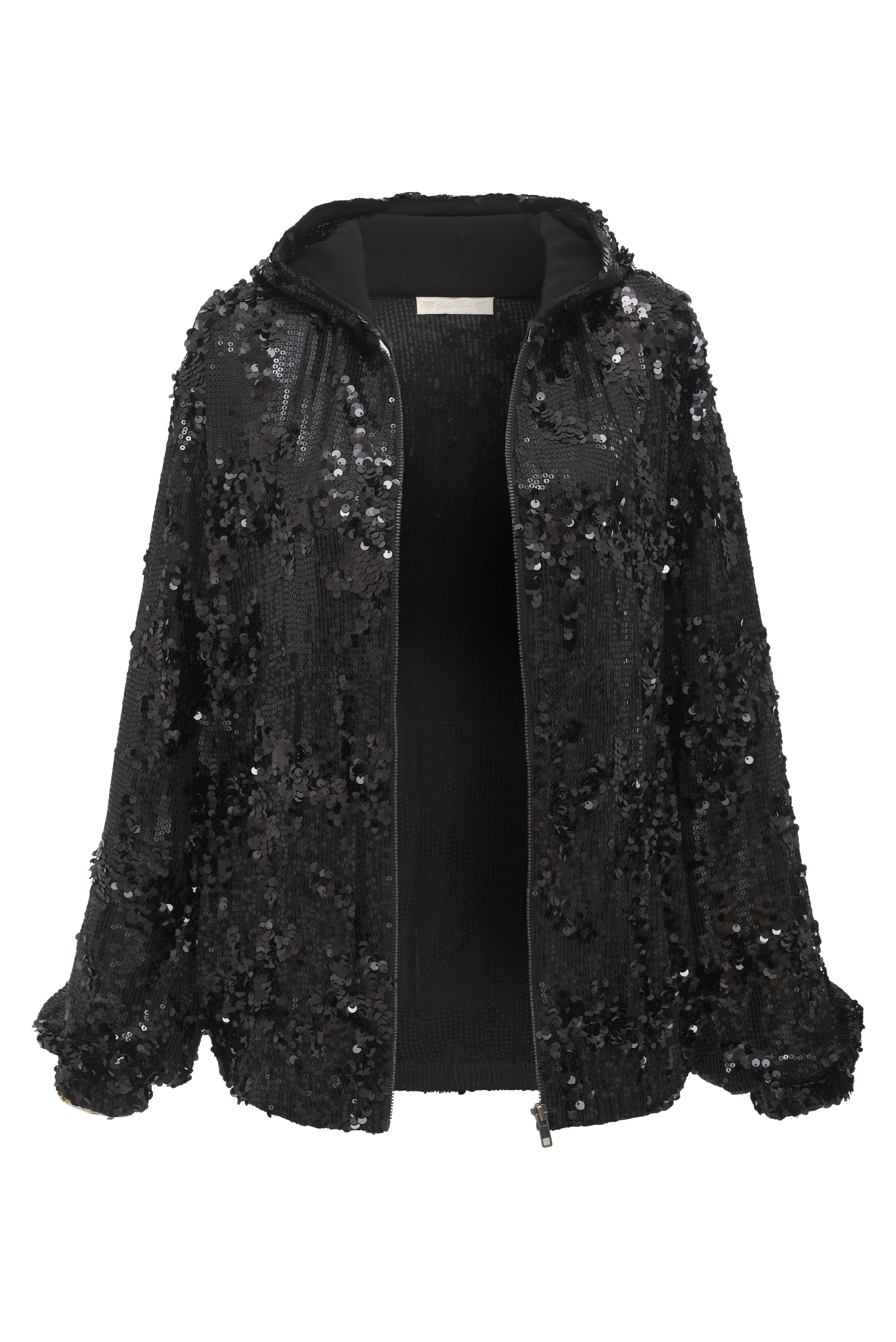 black sequin hoodie dress Z Avenue USA Hoodie Sweater Dress Womens 2XL Plus Mini Sequins Embellished Black