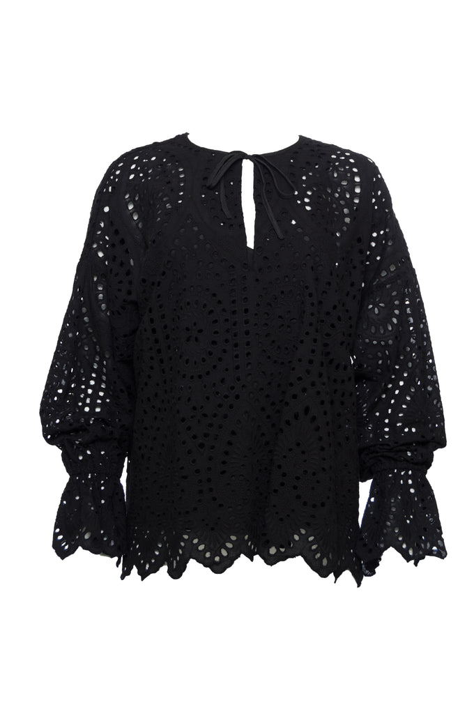 The Adele Cotton Oversized Top in black.