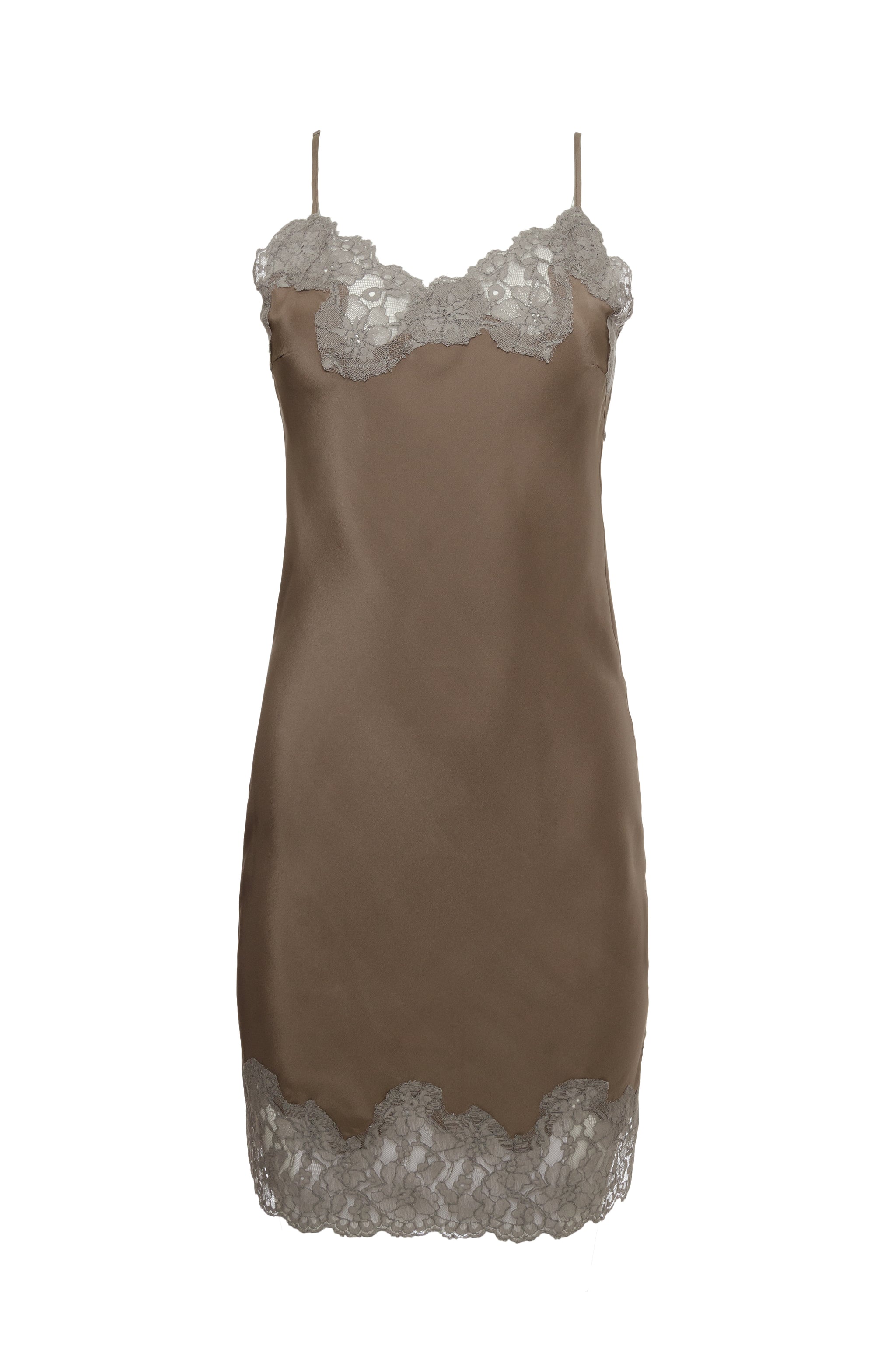 Marilyn Lace Silk Slip Dress Warm Grey Warm Grey Steeple Grey / L Marilyn Lace Silk Slip Dress Warm Grey Warm Grey Steeple Grey / L